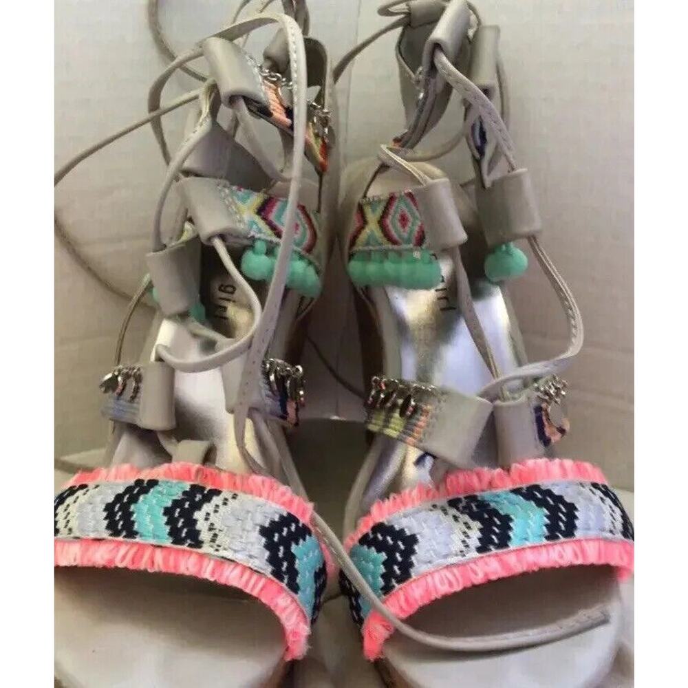Madden Girl Wedge Strappy Sandals Size 6.5 Medium